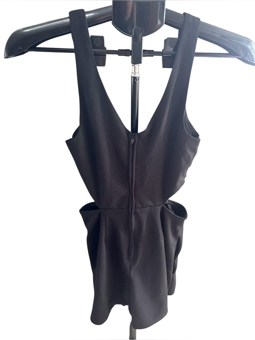 Junior's Crystal Sky Small Black Cut Out Tank Style Romper